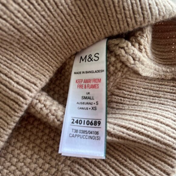 NWT Marks & Spencer Turtleneck Chunky Cableknit Sweater | Size Small - Picture 8 of 9